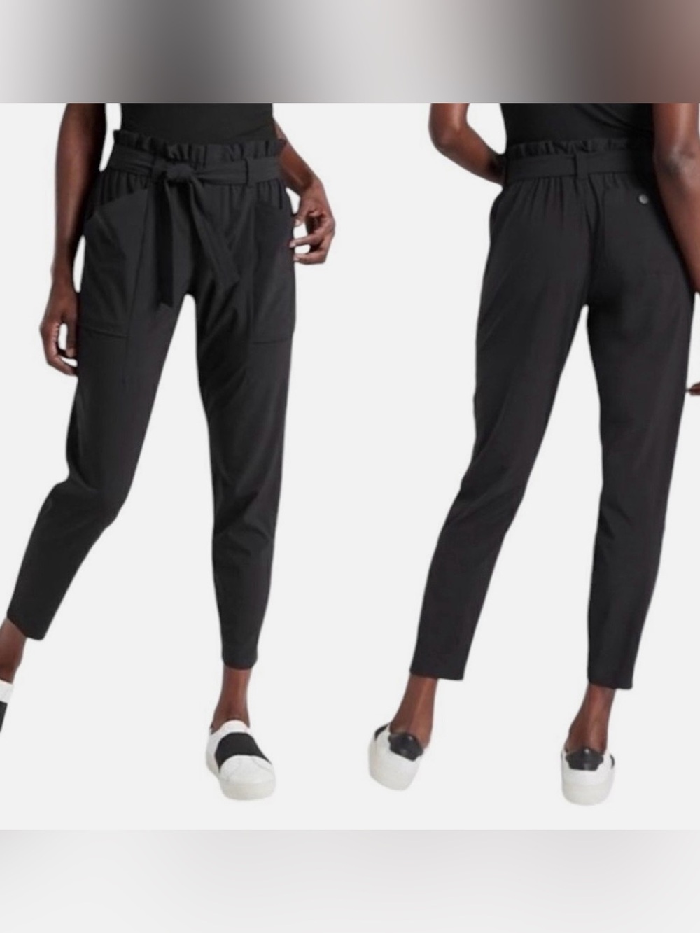 Athleta Skyline Pant II | Black High Rise Belted Size 0